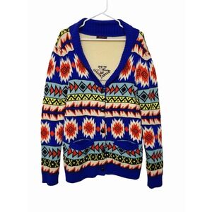 Vintage Cardigan Sweater Button-down Southwestern Aztec Geometrical  Women's M/L